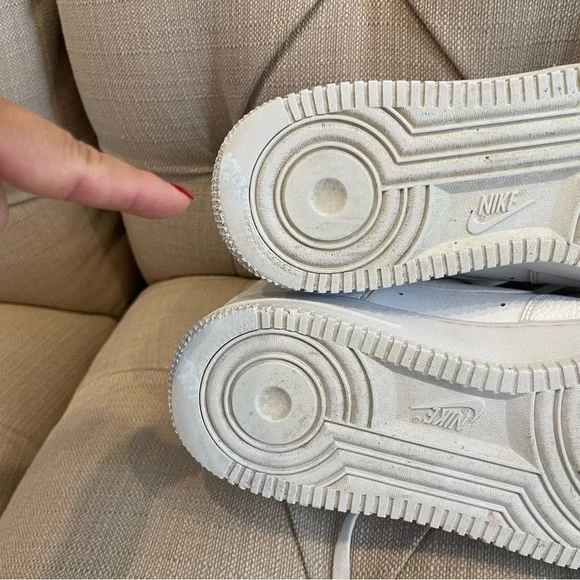 Nike Air Force 1 White Metallic Gold Shoe Strings CZ0326 101 Men’s Size 12 - Picture 10 of 12